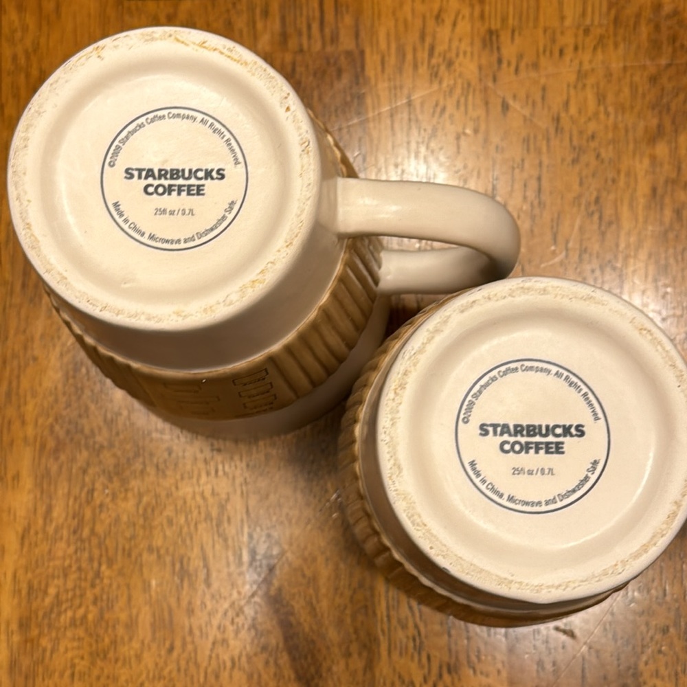 (2)Starbucks 2009 coffee mugs. 25oz. - Picture 5 of 6